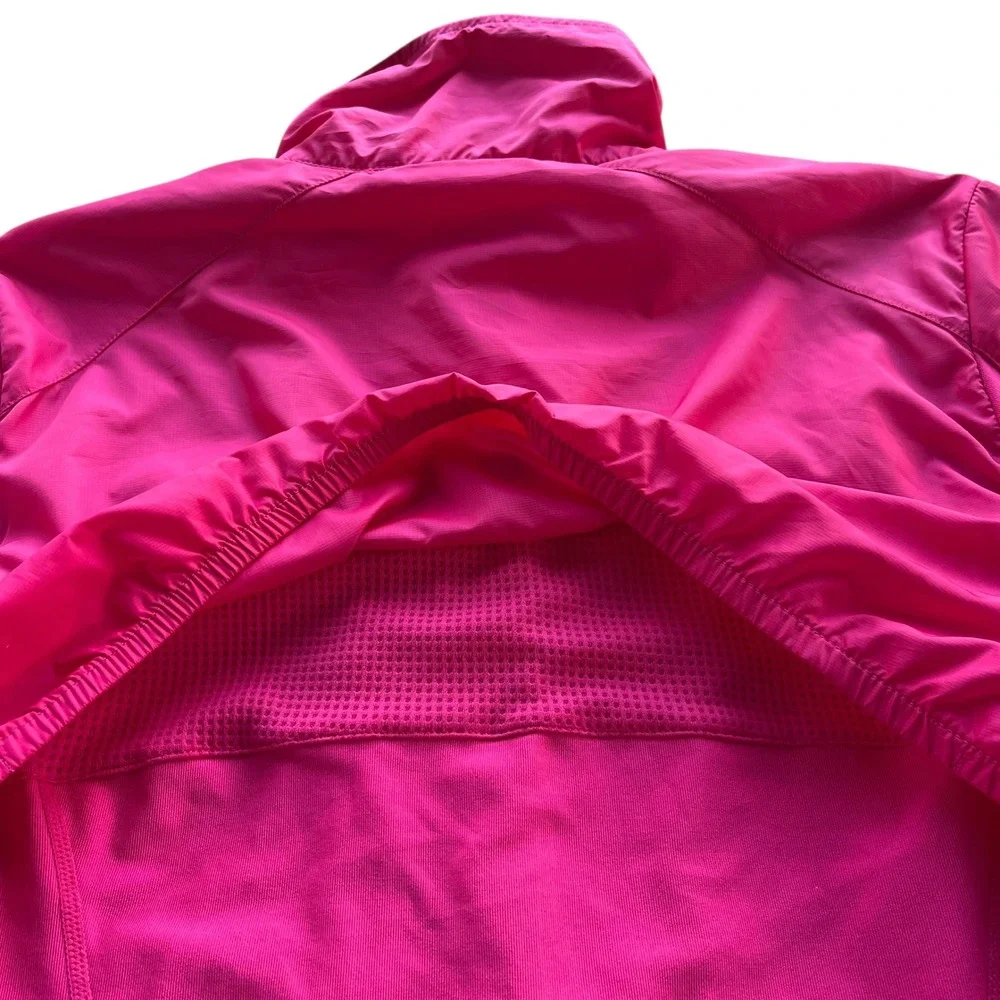 Nike FIT DRY Women's Lg Pink Running Jacket Lightweight Full Zip Athletic Vented